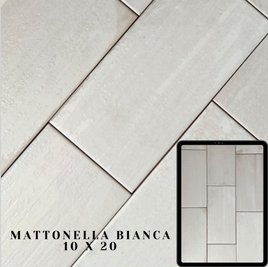 MATTONELLA BIANCA 10X20 50PZA X CAJA 1M2 (Precio por caja)