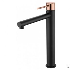MONOMANDO LAVABO ALTOS MILOS STICK NEGRO ORO ROSA BDYS045-3NOR
