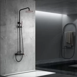 BDY027/NOR CONJUNTO DUCHA MONOMANDO MILOS NEGRO/ORO ROSA BRILLO