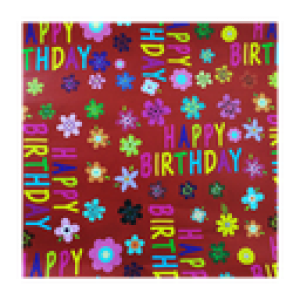 Papel de regalo para cumpleaños (Rojo Happy)(PZ098)
